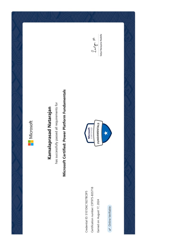 Microsoft Certified: Power Platform Fundamentals